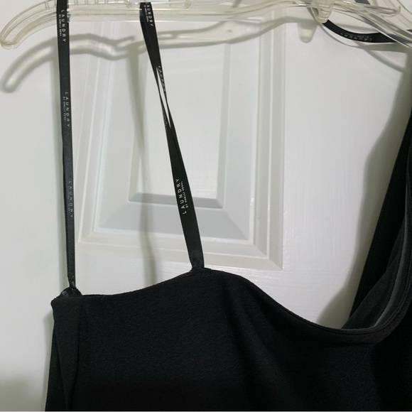 Black WideLeg Jumpsuit LaundrybyShelliSegal One-shoulder Drape PRIORITY SHIPPING - Picture 7 of 10